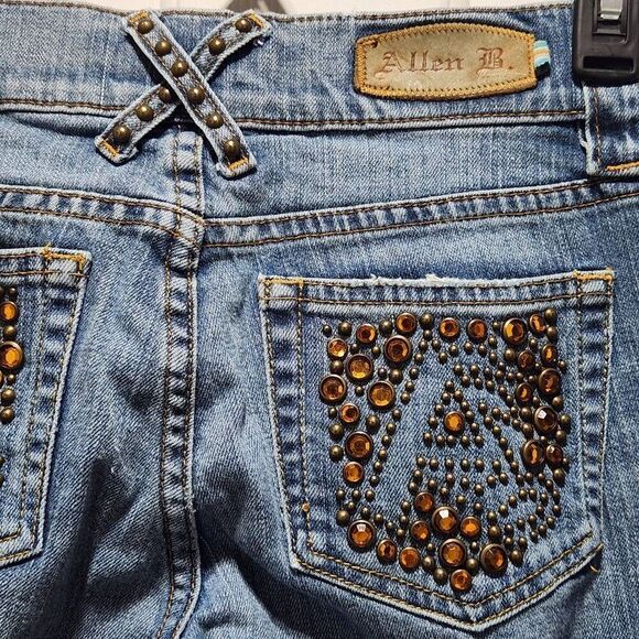 Allen B jeans bootcut amber bling pockets blue denim size 29 - Picture 5 of 9